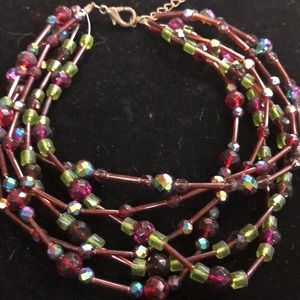 Beautiful Multi-strand Crystal Necklace